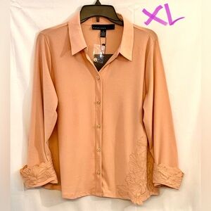 BECCA Women's Apricot Button Down Shirt